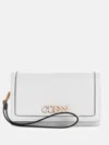 Guess Factory Zakaria Embossed Logo Phone Organizer In White
