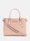 Guess Factory Zakaria Embossed Logo Satchel In Pink