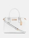 Guess Factory Zakaria Embossed Logo Satchel In White