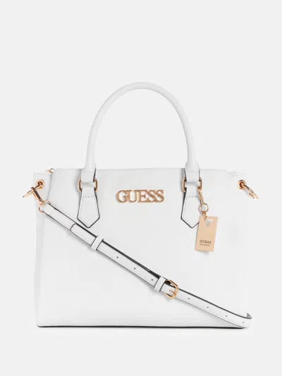 Guess Factory Zakaria Embossed Logo Satchel In White