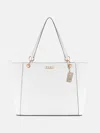 Guess Factory Zakaria Embossed Logo Tote In White
