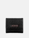 Guess Factory Zakaria Embossed Logo Trifold In Black
