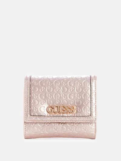Guess Factory Zakaria Embossed Logo Trifold In White