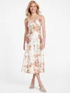 Guess Factory Zhuri Printed Midi Dress In White