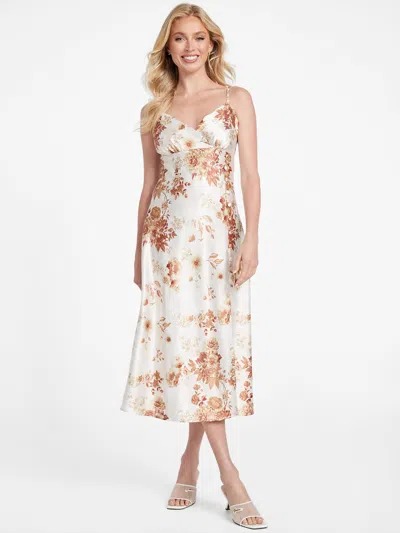 Guess Factory Zhuri Printed Midi Dress In White