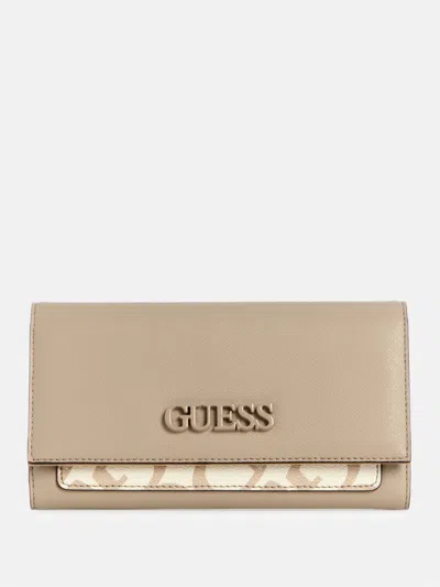 Guess Factory Zinnia Slim Clutch Wallet In Grey