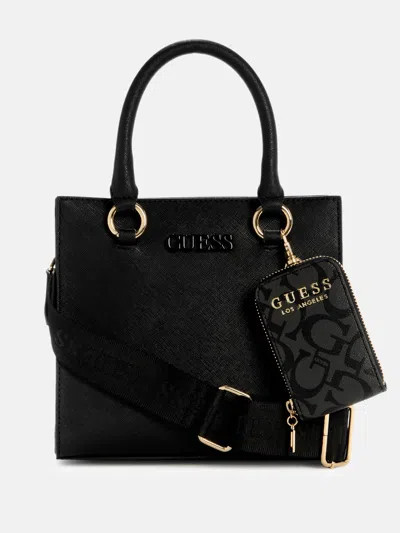Guess Factory Zinnia Small Satchel In Black