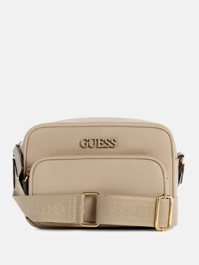 Guess Factory Zinnia Top-zip Crossbody In Grey