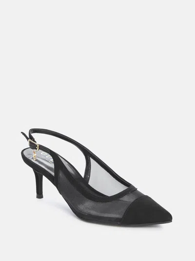 Guess Factory Zoeyy Slingback Kitten Heels In Black