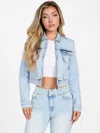 Guess Factory Zulera Crop Rhinestone Denim Jacket