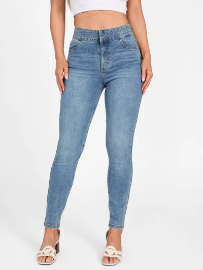 Guess Factory Zulera Rhinestone High-rise Skinny Jeans