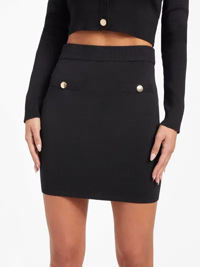Guess Factory Zulie Mini Sweater Skirt In Black