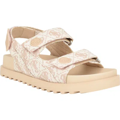 Guess Fadey Slingback Platform Sandal In Neutral