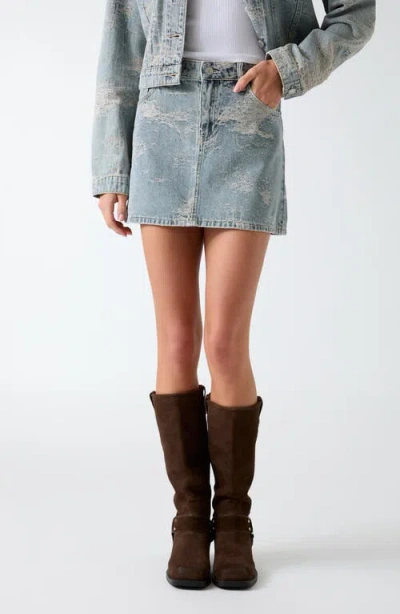 Guess Faith Distressed Miniskirt In Brown