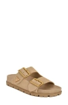 Guess Fasten Sandal In Light Natural Suede
