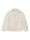 Guess Faux-fur Buttoned-up Jacket In White