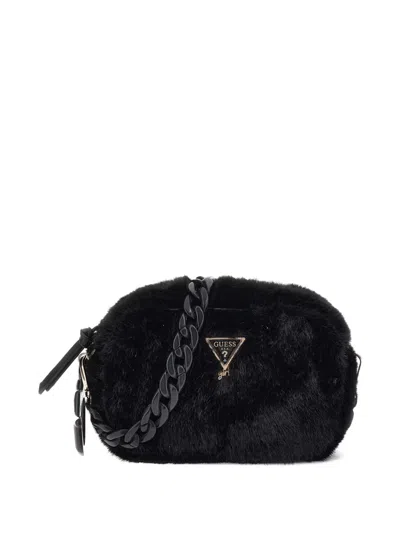 Guess Kids' Faux-fur Chain Bag In Black