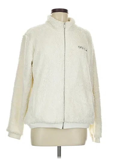 Pre-owned Guess Faux Fur Jacket In Ivory