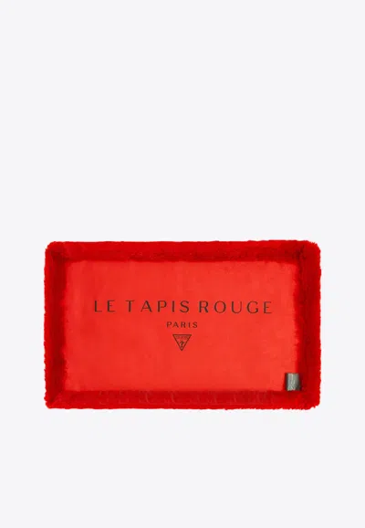 Guess Faux-fur Pet Carpet In Red