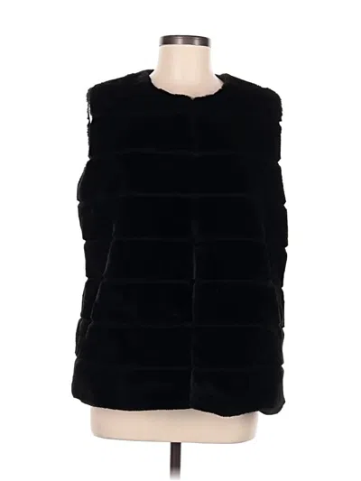 Pre-owned Guess Faux Fur Vest In Black