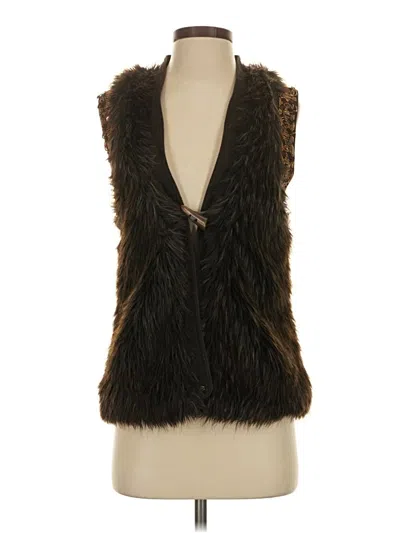 Pre-owned Guess Faux Fur Vest In Brown