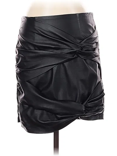 Pre-owned Guess Faux Leather Skirt In Black