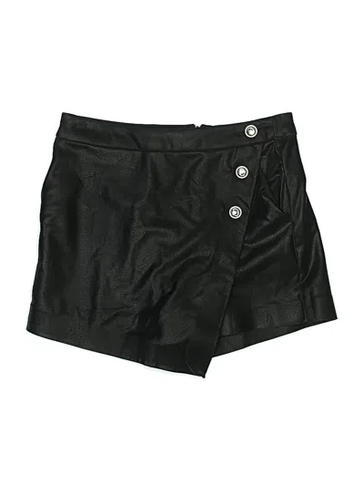 Pre-owned Guess Faux Leather Skirt In Black