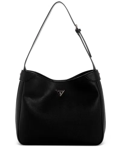 Guess Fedora Medium Hobo Shoulder Bag In Black