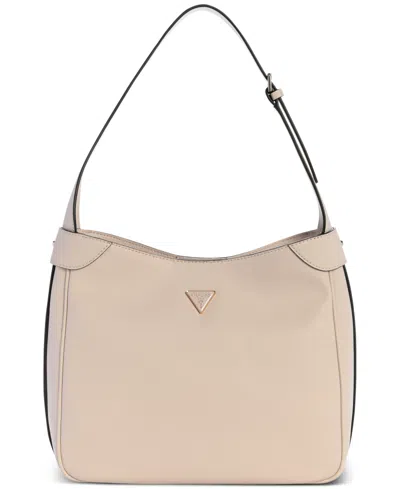 Guess Fedora Medium Hobo Shoulder Bag In Bone