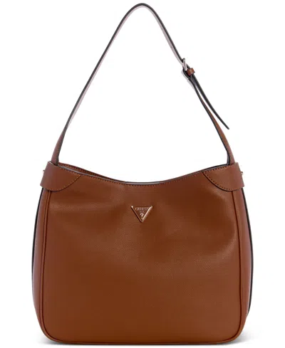Guess Fedora Medium Hobo Shoulder Bag In Cognac
