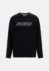 Guess Felpa Front Logo Sweatshirt In Black