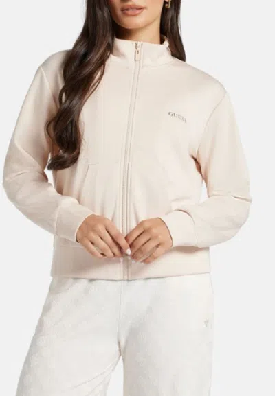 Guess Felpa Gelsey Full Zip Sweatshirt In White