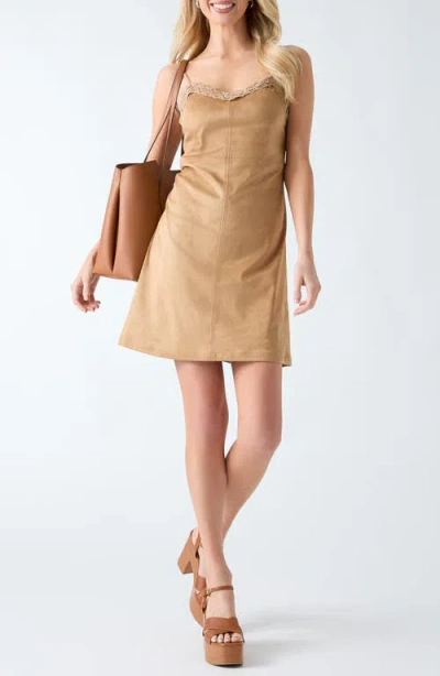 Guess Flaminia Faux Suede Minidress In Brown