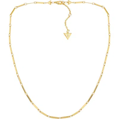 Guess Flat Chain Necklace In Goldtone