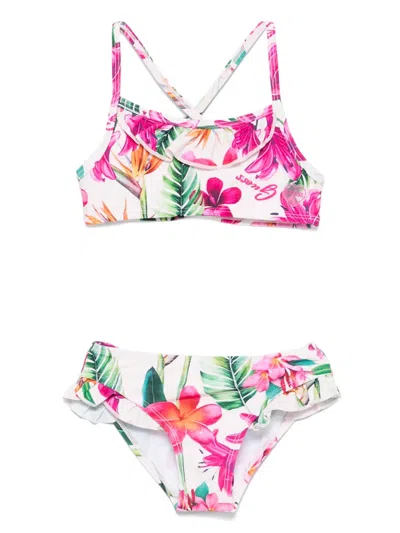 Guess Kids' Floral-print Bikini In Pink