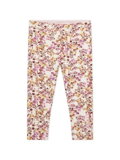 Guess Babies' Floral-print Leggings In Pink