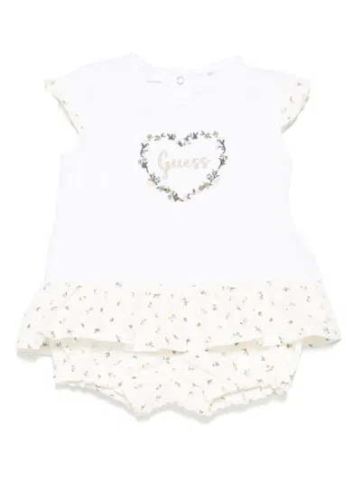 Guess Babies' Floral-print Shorts Set In White