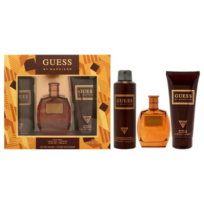Guess For Men - 3 Pc Gift Set 3.4oz Edt Spray, 6.7oz Shower Gel, 6.0oz Deodorizing Body Spray In Transparent