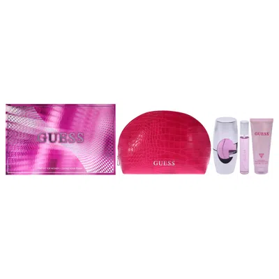 Guess For Women - 4 Pc Gift Set 2.5oz Edp Spray, 0.5oz Edp Spray, 3.4oz Body Lotion, Pouch In White