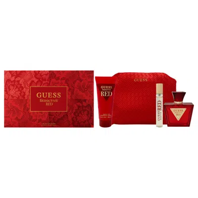 Guess For Women - 4 Pc Gift Set 2.5oz Edt Spray, 0.5oz Edt Spray, 3.4oz Body Lotion, Pouch In Red