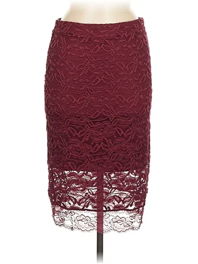 Pre-owned Guess Formal Skirt In Burgundy