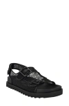 Guess Women's Frella Two Band Embellished Footbed Sandals In Black