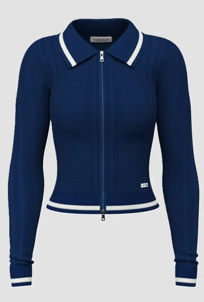 Guess Full Zip Sweater Woman Navy Blue