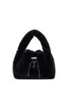 Guess Fur-trimmed Bag In Black