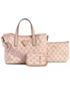 Guess G Wave Small Tote With Removable Pouch In Blush Logo