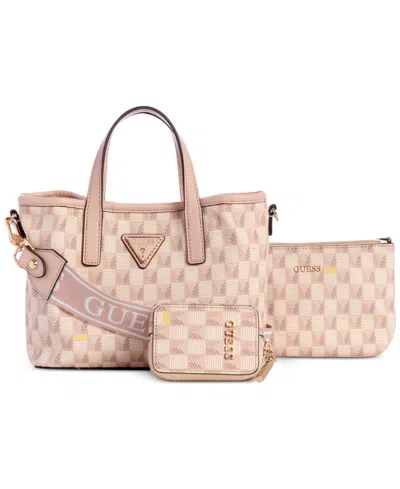 Guess G Wave Small Tote With Removable Pouch In Blush Logo