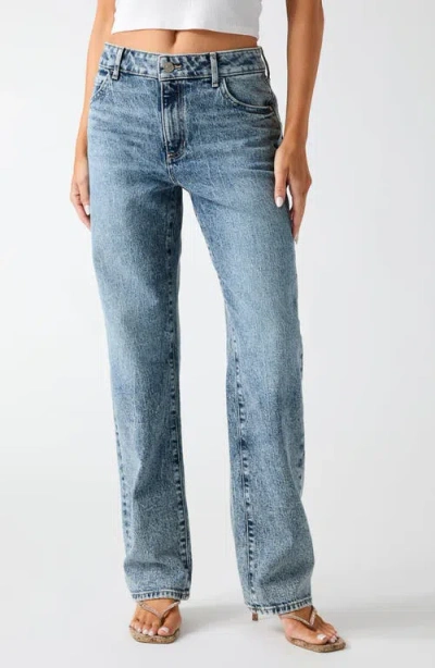 Guess Gaia Low Rise Straight Leg Jeans In Blue
