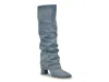 Guess Geima Pointed Toe Slouch Foldover Boot In Blue