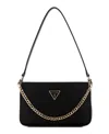 Guess Gemma Top Zipper Shoulder Bag In Black