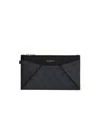 Guess Geometric Polyurethane Card Case In Black